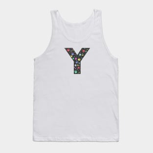 Y letter with colorful paw print Tank Top